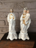 Antique Pair vieux brussels porcelain holy family joseph mary jesus statue