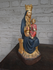 Antique french chalk statue madonna with child jesus and dove bird religious