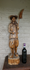 Vintage XL wood carved religious pilgrim farmer statue saint