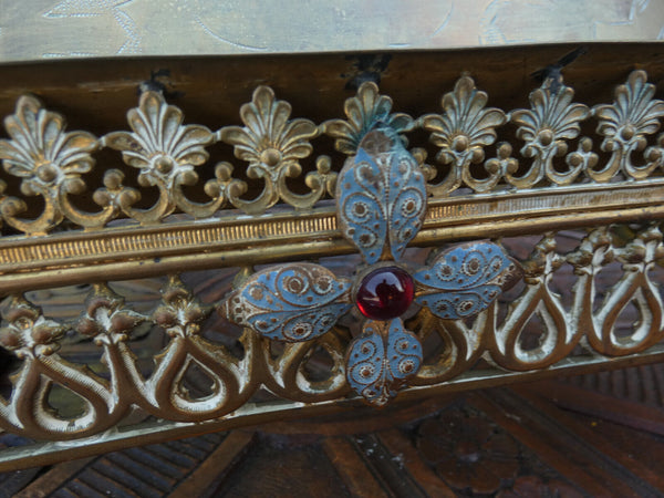 Antique Brass Enamel Decoration Bible stand lectern Religious