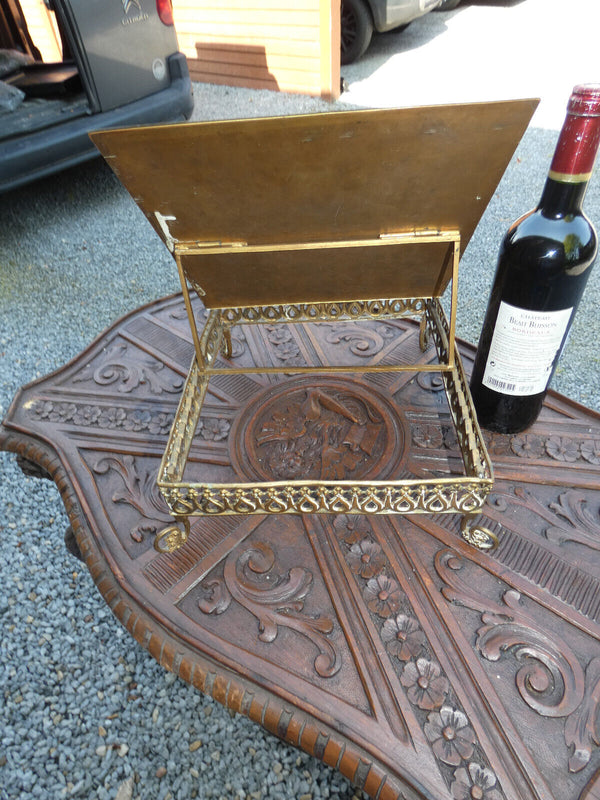 Antique Brass Enamel Decoration Bible stand lectern Religious