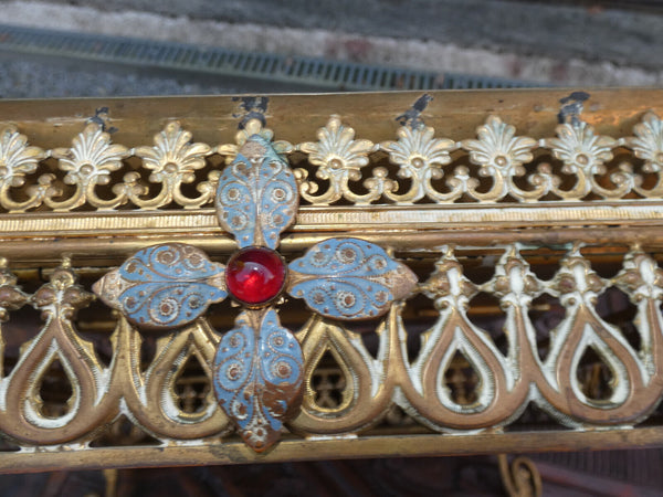 Antique Brass Enamel Decoration Bible stand lectern Religious