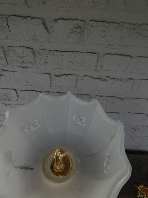 Vintage T Limoges cobalt blue porcelain table lamp
