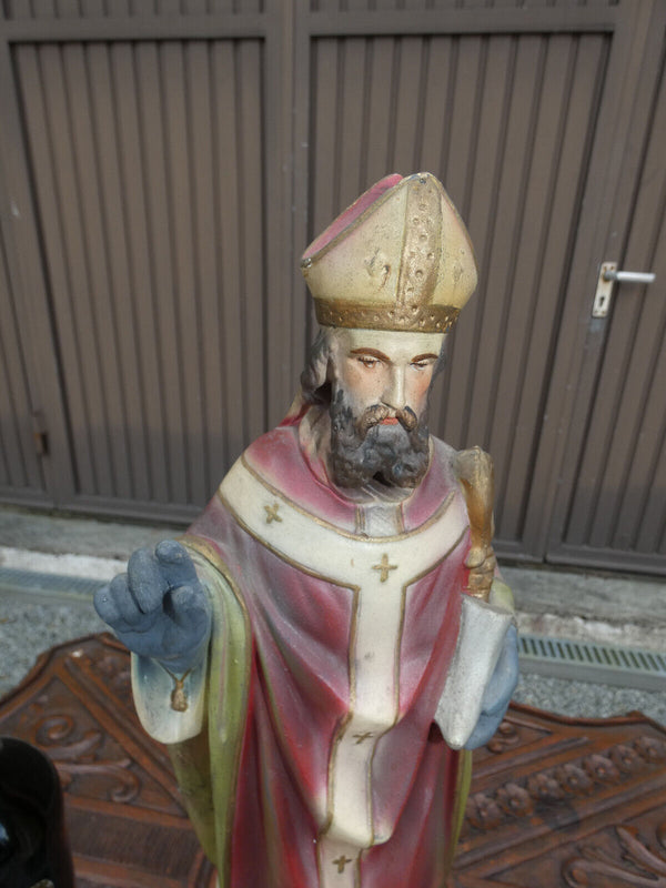 Antique french chalk statue of Saint pope Cornelius