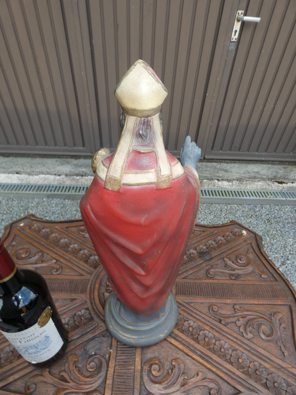 Antique french chalk statue of Saint pope Cornelius