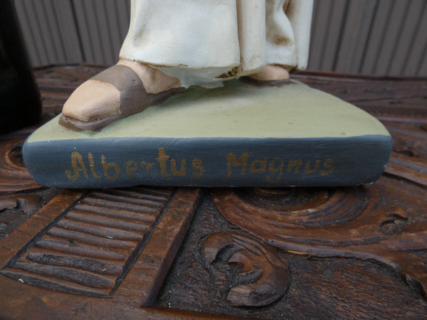 Antique Large french chalk statue of Saint Albertus Magnus rare