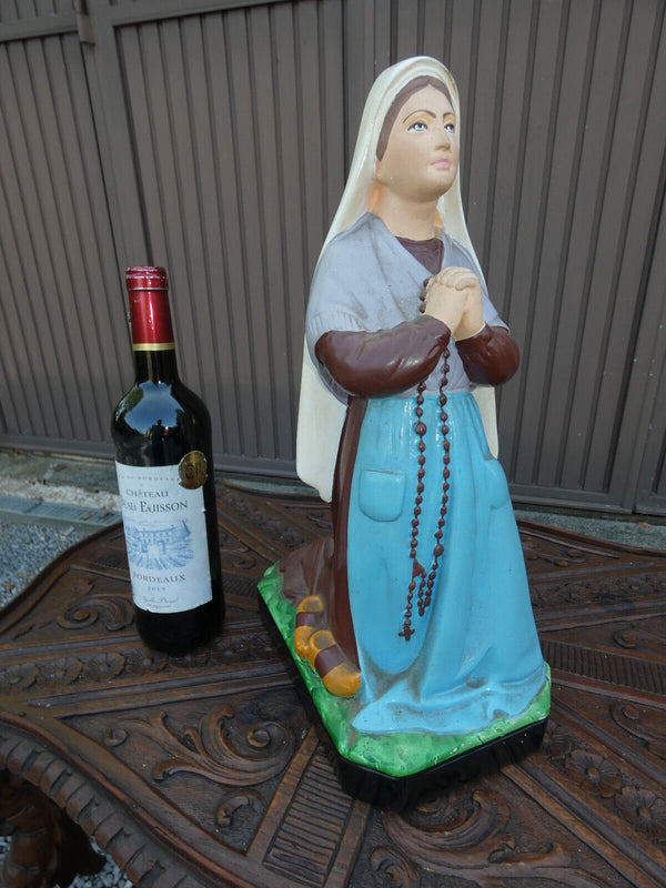 LArge Religious chalk statue of Saint Bernadette Soubirous