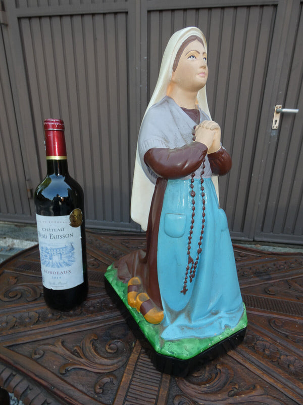 LArge Religious chalk statue of Saint Bernadette Soubirous