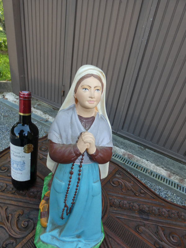 LArge Religious chalk statue of Saint Bernadette Soubirous