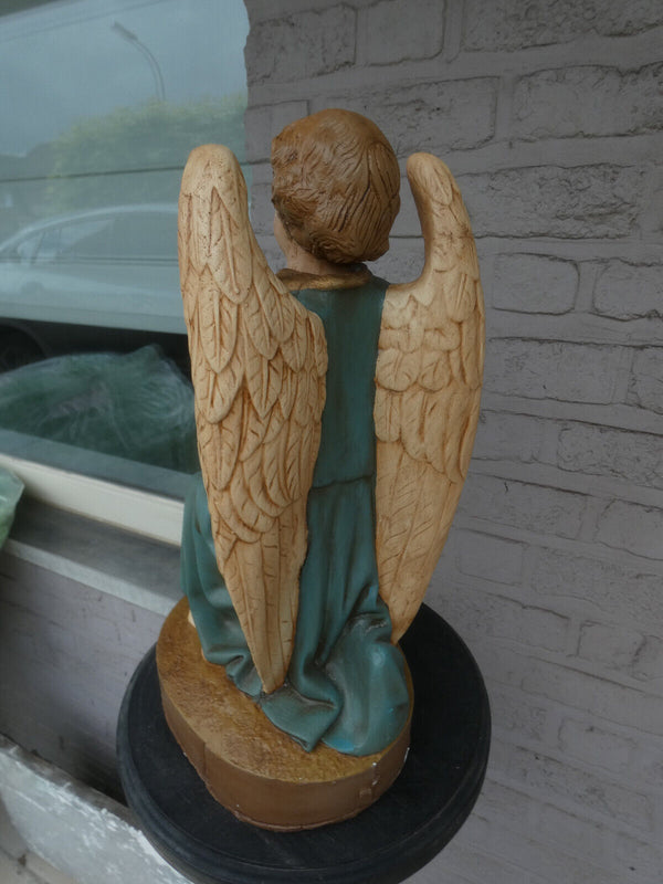 Antique Large chalk nodding missionary angel piggy bank statue religious