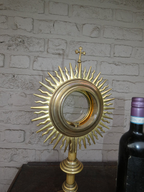 Antique Flanders Brass 1937 dated Monstrance religious