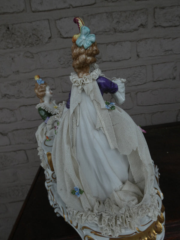 Large German Unterweissbach lace porcelain musician Group statue