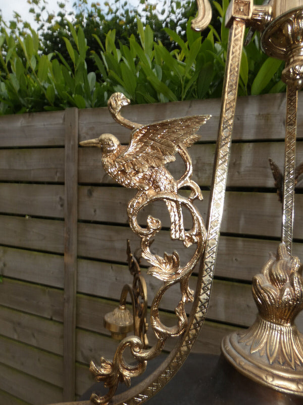 Stunning French Chandelier lamp birds decor empire style 1960s brass