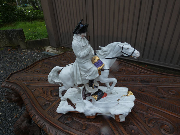 German scheibe alsbach marked porcelain  napoleon horse statue