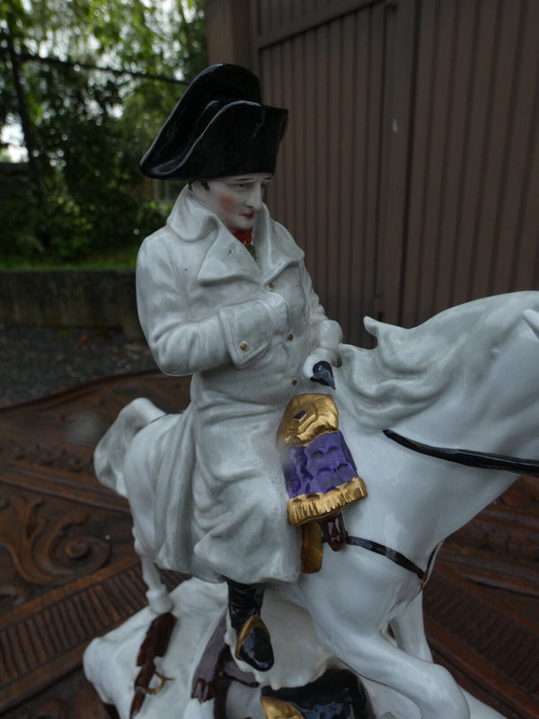 German scheibe alsbach marked porcelain  napoleon horse statue