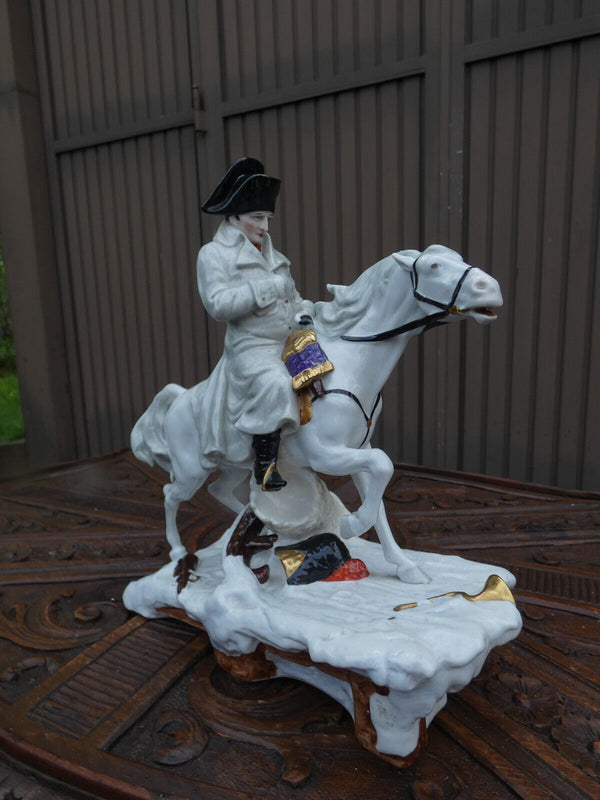 German scheibe alsbach marked porcelain  napoleon horse statue