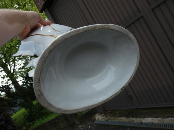 PAir antique french vieux paris porcelain hand paint Vases