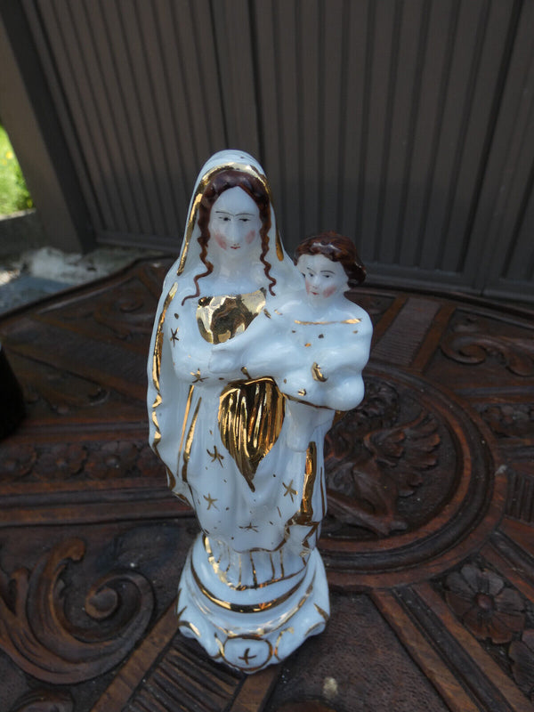 Antique French vieux paris porcelain madonna statue religious