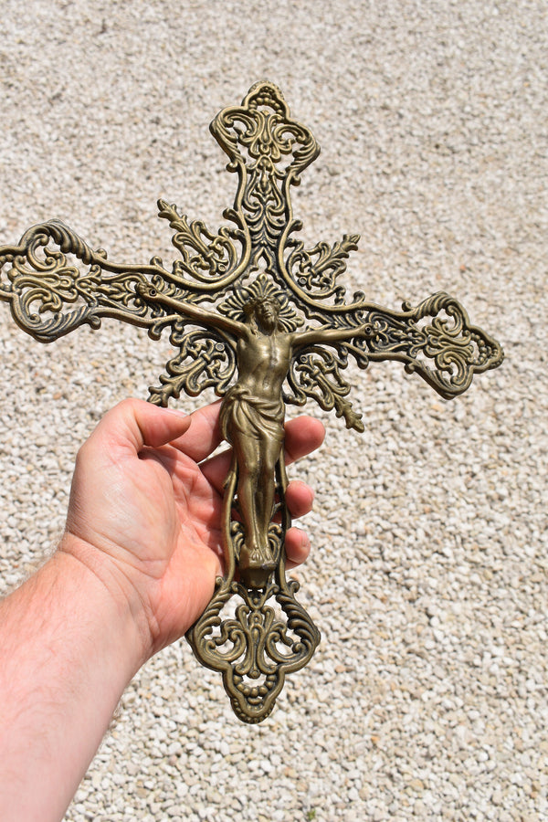 Antique brass Crucifix