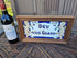 Vintage pottery tile in wood frame spanish text  God be with you angels