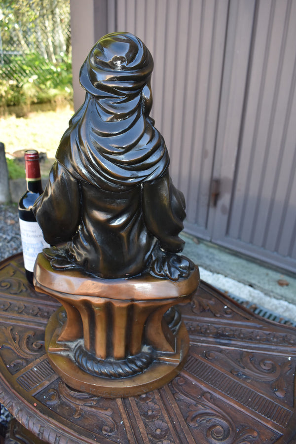 Large Bronze Moreau signed MAdonna with child sculpture statue