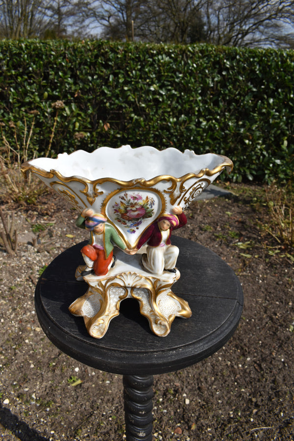 Antique 19thc vieux paris porcelain figurine Centerpiece vase jacob petit style