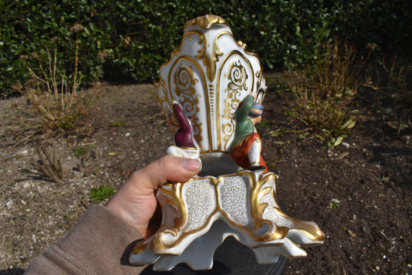 Antique 19thc vieux paris porcelain figurine Centerpiece vase jacob petit style