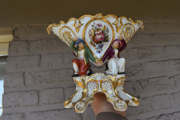 Antique 19thc vieux paris porcelain figurine Centerpiece vase jacob petit style