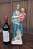 Antique chalk madonna child jesus snake statue
