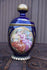 1970 cobalt blue limoges decor porcelain vase box bonbonniere victorian decor