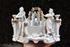 Antique german bisque porcelain planter vase figurine tennis racket statue