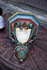 Antique rococo chalk Religious church console omega Salvator christ symbols