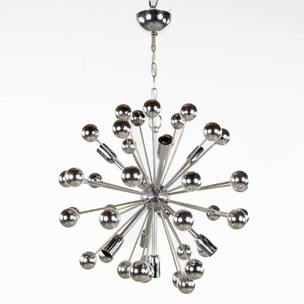 Mid-century chrome  Sputnik chandelier lamp 1970