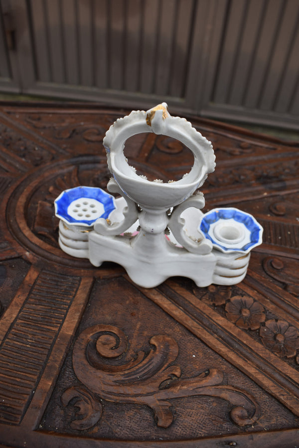 Antique french vieux paris porcelain inkwell