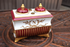 Antique French napoleon N porcelain desk inkwell