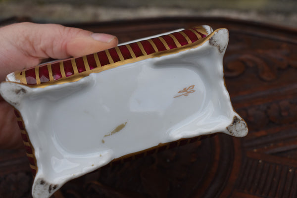 Antique French napoleon N porcelain desk inkwell