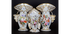Antique French vieux old paris porcelain Vases set of 3 Floral hand paint decor