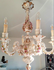 Capodimonte porcelain  VTG italian 60's chandelier 6 arms marked floral decor