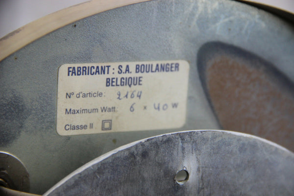 Mid century Gold chandelier pendant sciolari for Boulanger 6 tubes 1970's