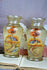 PAIR French Glass painted Vases circa 1950 landscape farm mill