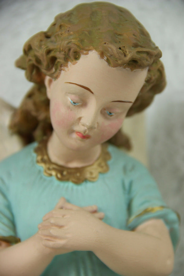 Italian Religious plaster polychrome Angel figurine statue