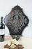 French XL Antique Holy water font spelter Jesus christ French 19th c wood plaque