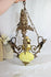 Antique French Faience porcelain brass Caryatid lady chandelier pendant 1930's