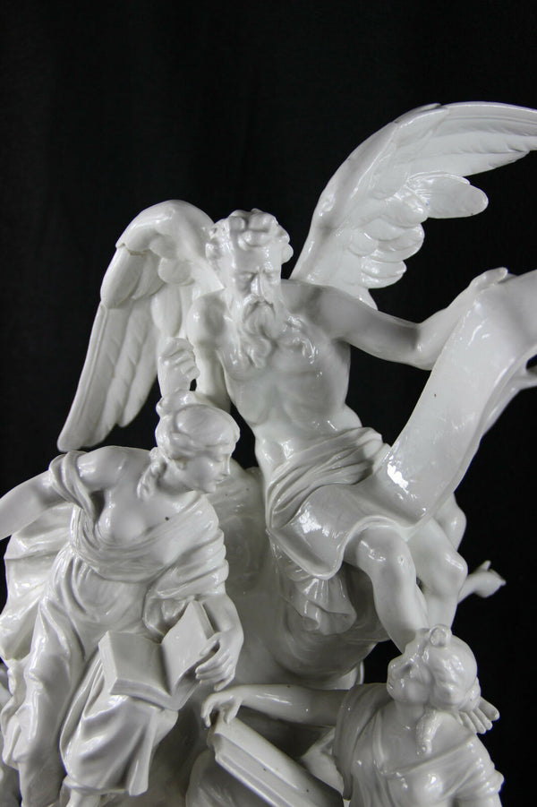 18thc LOCRE Russinger Porcelain Group God Chronos time allegory marked top piece