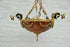 Top Antique French  Alabaster coupe bowl caryatid heads Chandelier amber