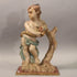 Italian Baroque Angel putti holding horn Wood carved polychrome statue sculpture
