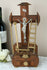 French tramp art wood carved Crucifix Christ cross folk artisan