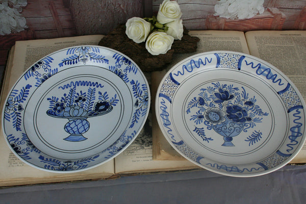 PAIR Delft pottery blue white AK adrian kocks circa 1800 Plate