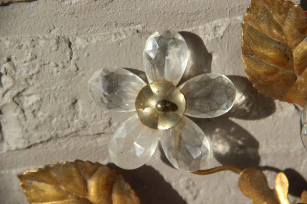 Mid century Hollywood regency MAISON BAGUES flush mount chandelier daisy flower