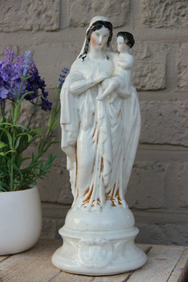 Antique vieux paris porcelain Madonna religious figurine